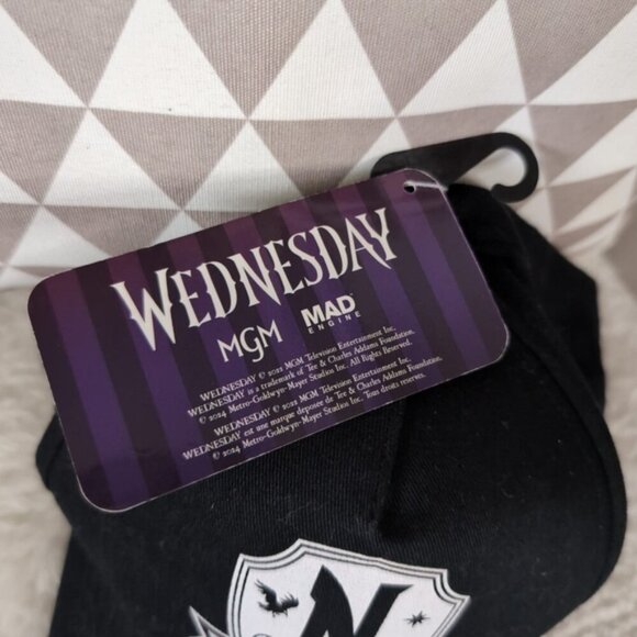 NWT Wednesday Addams Netflix Merch Goth Dark Academia Whimsigoth Cap - Picture 6 of 9